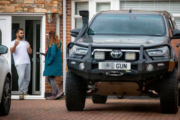 Even Syed's car plates are hunt themed ( Image: Adam Gerrard / Daily Mirror)