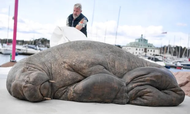 An online campaign raised more than $25,000 to build the bronze sculpture. Photograph: Annika Byrde/NTB/AFP/Getty Images