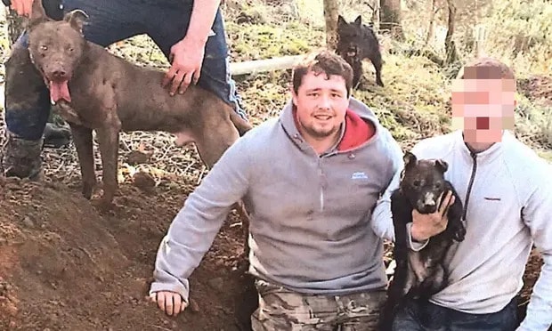 Rhys Davies (centre) received one of the heaviest sentences linked to organised badger-baiting. Photograph: COPFS